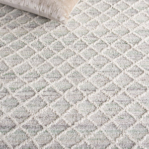Safavieh Abstract Modern Hand-tufted Runner Rug - Elegant Lattice Design For Timeless Home Sophistication Green ,Ivory 27% Wool,27% Nylon,27% Pet,9% Viscose,10% Cotton Abt615y-5
