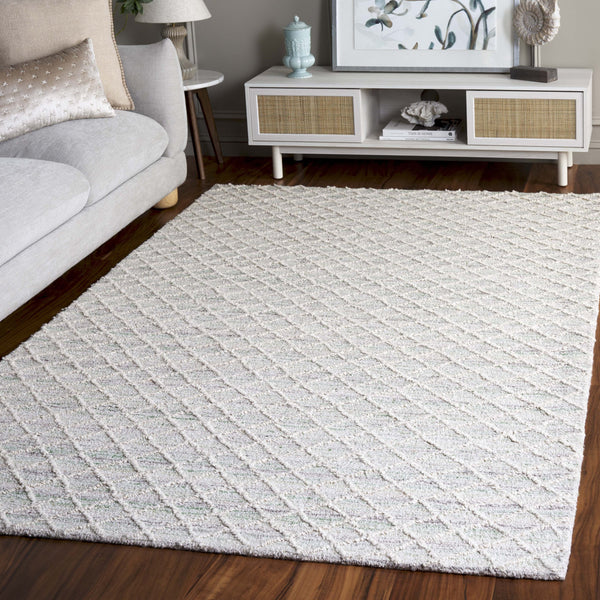 Safavieh Abstract Modern Hand-tufted Runner Rug - Elegant Lattice Design For Timeless Home Sophistication Green ,Ivory 27% Wool,27% Nylon,27% Pet,9% Viscose,10% Cotton Abt615y-5