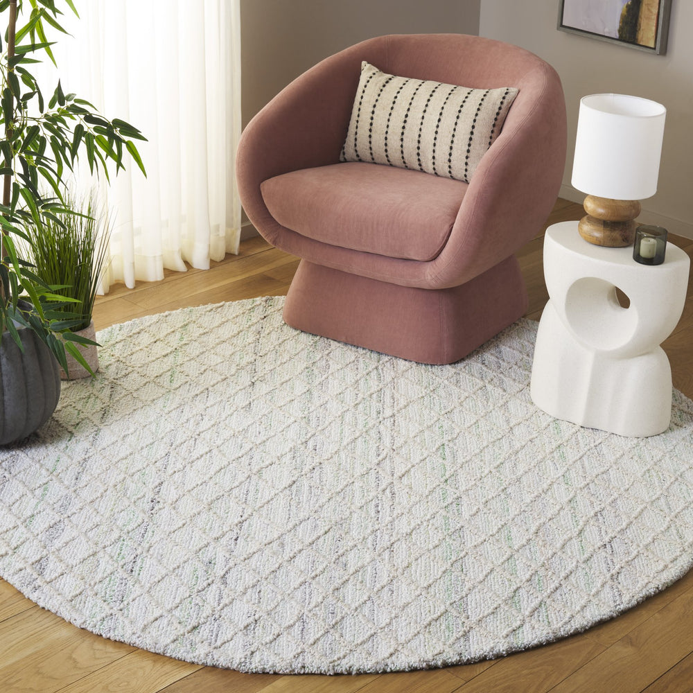 Safavieh Abstract Hand-tufted Area Rug - Elegant Diamond Trellis Design For Modern Home Décor And Comfort Green ,Ivory 27% Wool,27% Nylon,27% Pet,9% Viscose,10% Cotton Abt615y-3