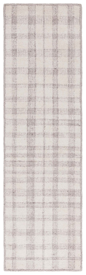 Safavieh Abtstract Hand Tufted Wool Viscose Runner Plaid Ivory Silver Hallway Accent Rug ABT648B-28