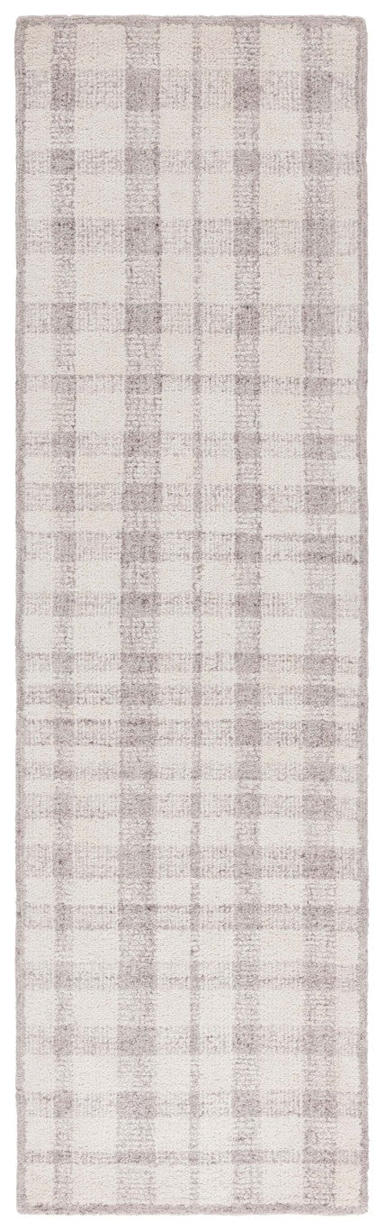 Safavieh Abtstract Hand Tufted Wool Viscose Runner Plaid Ivory Silver Hallway Accent Rug ABT648B-28