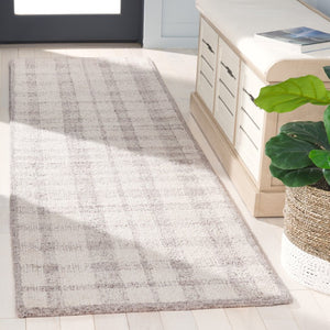 Safavieh Abtstract Hand Tufted Wool Viscose Runner Plaid Ivory Silver Hallway Accent Rug ABT648B-28