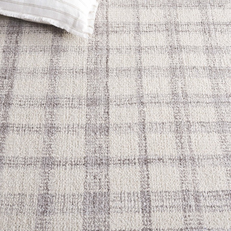 Safavieh Abtstract Hand Tufted Wool Plaid Rug Ivory Silver Tones for Modern Living Spaces ABT648B-3