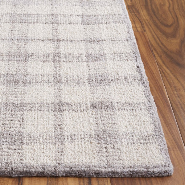 Safavieh Abtstract Hand Tufted Wool Viscose Plaid Rug Ivory Silver Transitional Bedroom Accent ABT648B-4