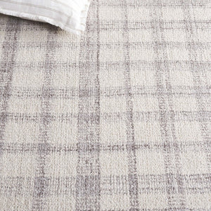 Safavieh Abtstract Hand Tufted Wool Blend Area Rug Ivory Silver Plaid for Living Room ABT648B-5