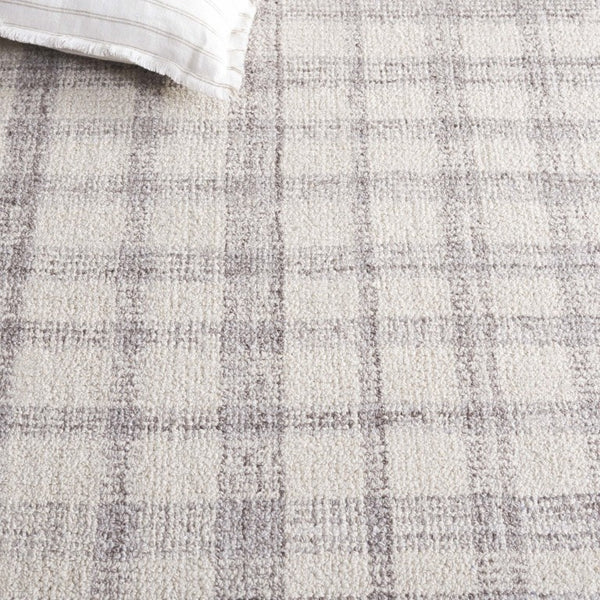 Safavieh Abtstract Hand Tufted Wool Blend Area Rug Ivory Silver Plaid for Living Room ABT648B-5