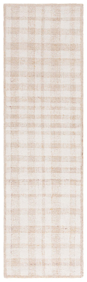 Safavieh Abstract Ivory Gold Plaid Hand Tufted Wool Runner Rug for Hallways and Entryways ABT648D-28