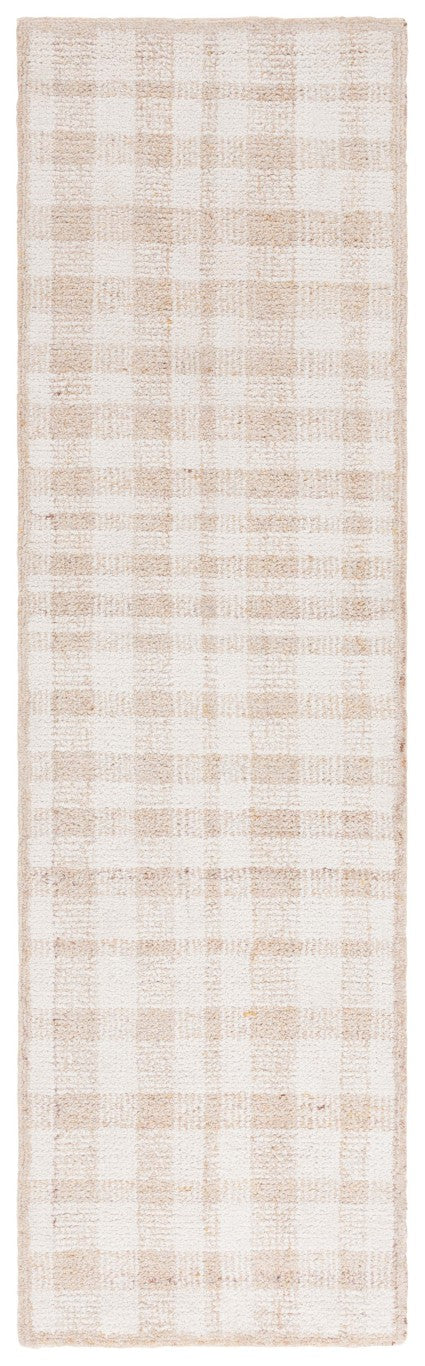Safavieh Abstract Ivory Gold Plaid Hand Tufted Wool Runner Rug for Hallways and Entryways ABT648D-28