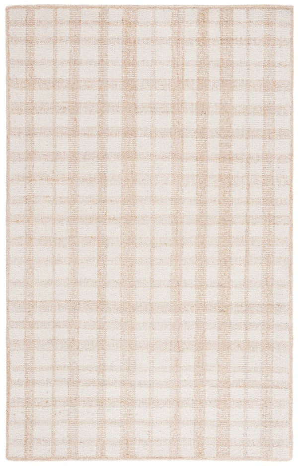 Safavieh Abstract Hand Tufted Wool Viscose Plaid Rug in Ivory Gold for Modern Living Spaces ABT648D-5