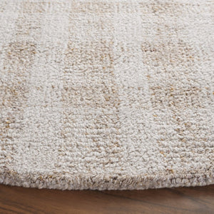 Safavieh Abstract Hand Tufted Wool Viscose Round Rug Plaid Ivory Gold for Modern Living ABT648D-6R