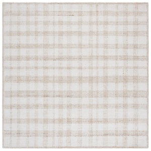 Safavieh Abstract Plaid Wool Blend Area Rug Hand Tufted Ivory Gold Sheen Living Room ABT648D-6SQ