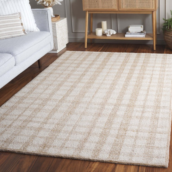 Safavieh Abstract Hand Tufted Wool Viscose Area Rug Plaid Ivory Gold Living Room Bedroom ABT648D-6