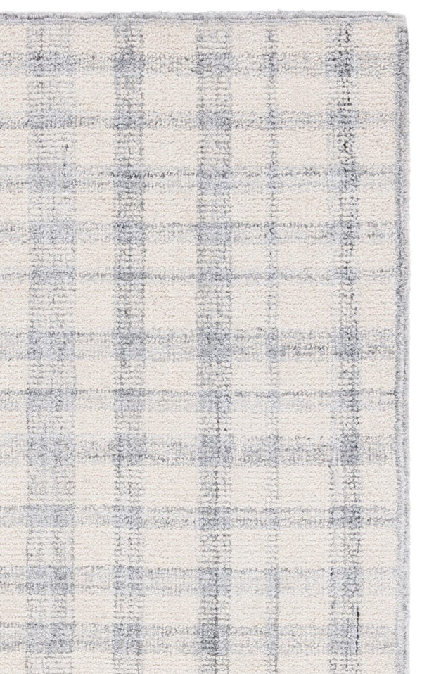 Safavieh Abstract Plaid Hand Tufted Wool Rug Ivory Grey Soft Pile Contemporary Living Room ABT648F-5