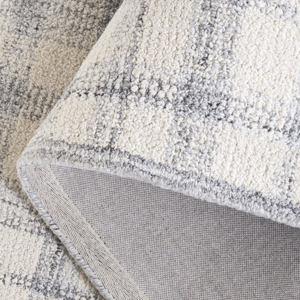 Safavieh Abstract Hand Tufted Wool Viscose Area Rug Ivory Grey Plaid for Living Room ABT648F-6