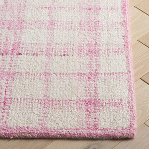 Safavieh Abstract Plaid Hand Tufted Wool Viscose Area Rug Soft Ivory Pink Transitional Living ABT648U-4