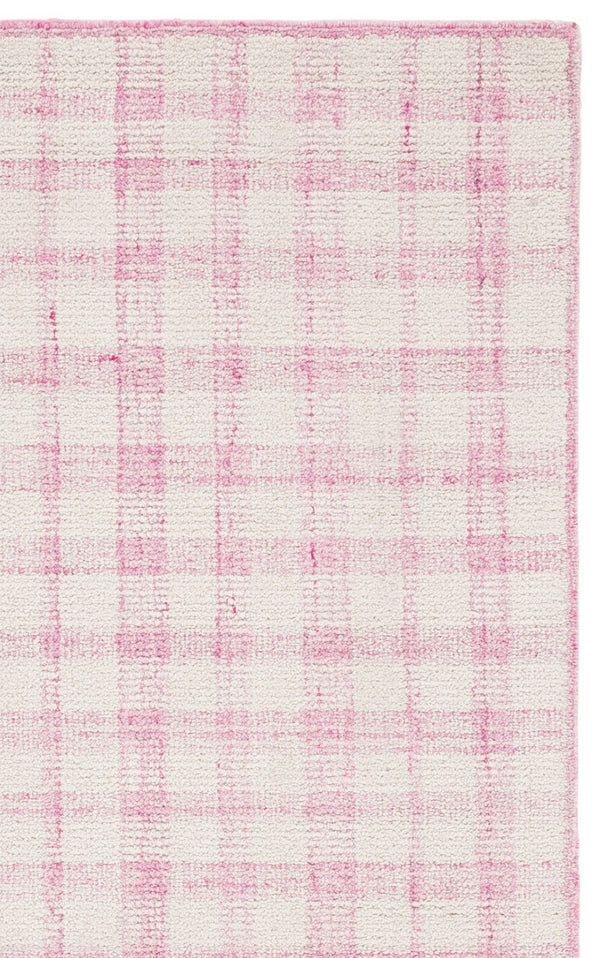Safavieh Abstract Plaid Hand Tufted Wool Rug Soft Ivory Blush Pile for Living Room or Bedroom ABT648U-6