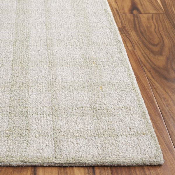 Safavieh Abstract Hand Tufted Wool Plaid Area Rug Ivory Sage Soft Low Pile Living Room ABT648W-5