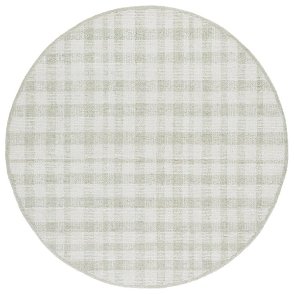 Safavieh Abstract Hand Tufted Wool Blend Round Rug Plaid Pattern for Living Room or Bedroom ABT648W-6R