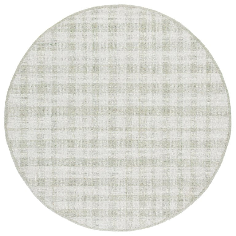 Safavieh Abstract Hand Tufted Wool Blend Round Rug Plaid Pattern for Living Room or Bedroom ABT648W-6R