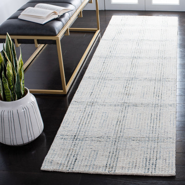 Safavieh Abstract Hand-tufted Area Rug - Luxurious Wool Blend With Elegant Grid Pattern For Modern Spaces Ivory ,Gold 80% Wool,20% Cotton Abt657a-10