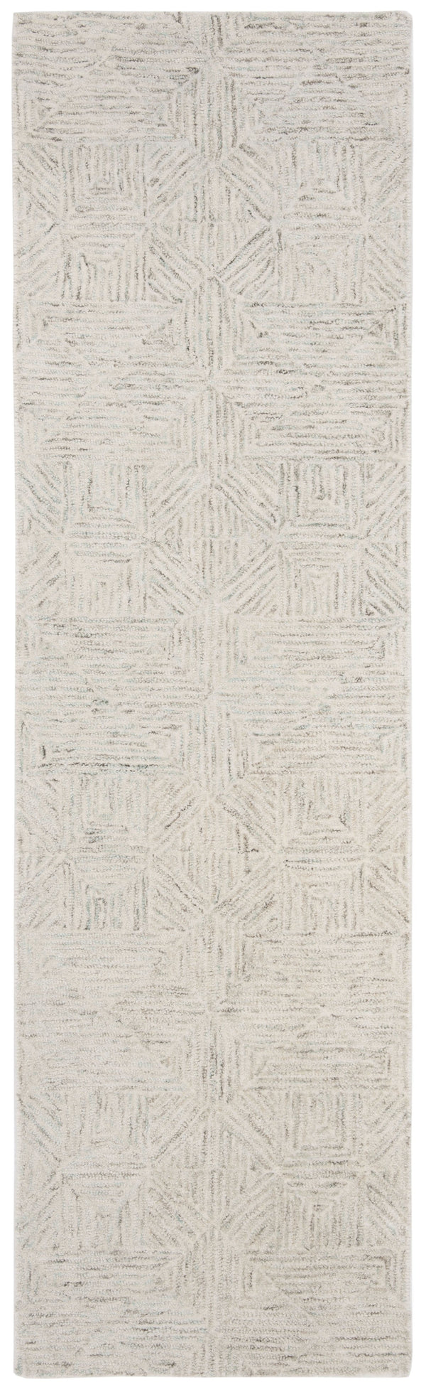 Safavieh Abstract Hand-Tufted Ivory & Light Blue Geometric Rug 6X8, 80% Wool Plush 1/2" Pile — Durable Stylish Accent ABT763J-68