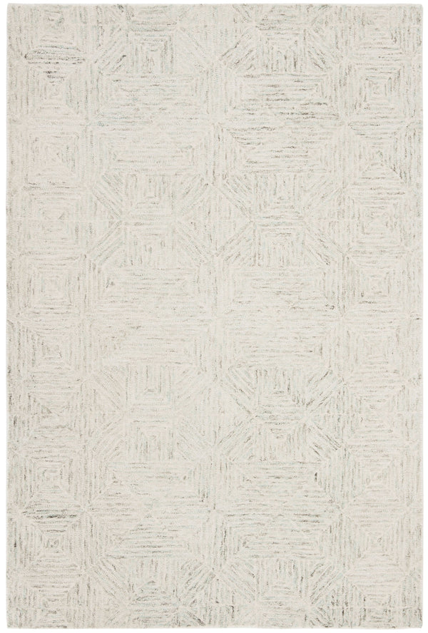 Safavieh Abstract Hand-Tufted Ivory & Light Blue Geometric Rug 6X8, 80% Wool Plush 1/2" Pile — Durable Stylish Accent ABT763J-68