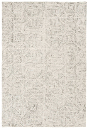 Safavieh Abstract Hand-Tufted Ivory & Light Blue Geometric Rug 6X8, 80% Wool Plush 1/2" Pile — Durable Stylish Accent ABT763J-68