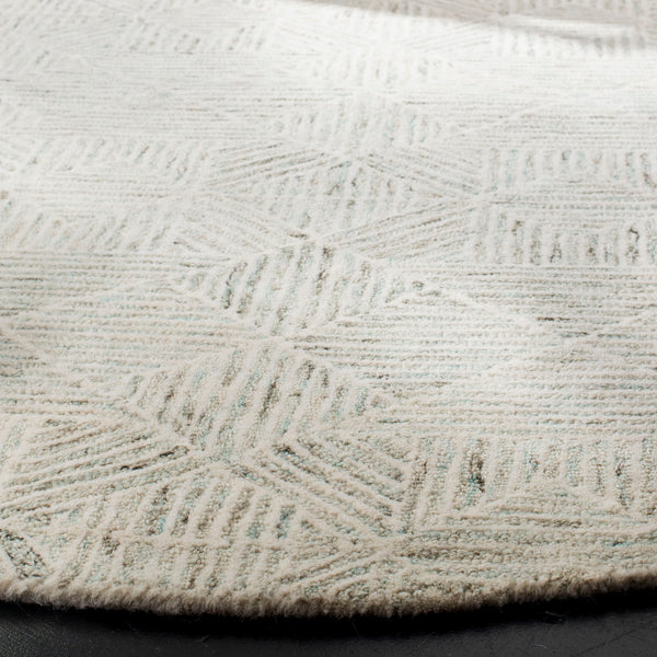 Safavieh Abstract 763 Hand Tufted Modern Rug Ivory / Light Blue 80% Wool, 20% Cotton