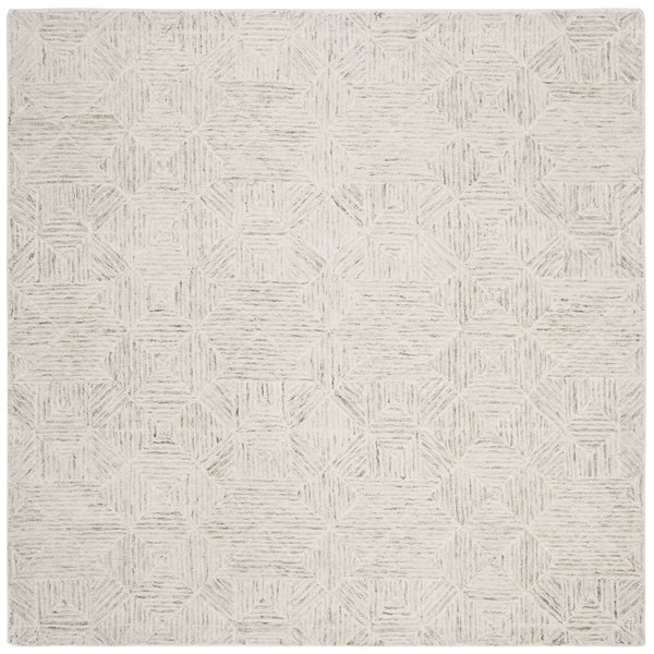 Safavieh Abstract Hand-Tufted Ivory & Light Blue Geometric Rug 6X8, 80% Wool Plush 1/2" Pile — Durable Stylish Accent ABT763J-68