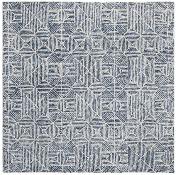 Safavieh Abstract Hand-Tufted 6X8 Blue Ivory Rug - Wool-Cotton Blend, Low-Profile 1/2" Pile, Contemporary Elegance ABT763M-68