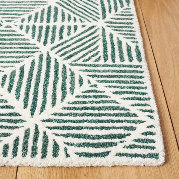Safavieh Abstract 763 Hand Tufted Modern Rug Dark Green / Ivory 80% Wool, 20% Cotton