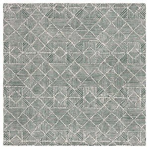 Safavieh Abstract 763 Hand Tufted Modern Rug Dark Green / Ivory 80% Wool, 20% Cotton