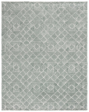 Safavieh Abstract Modern Blue Ivory Geometric Runner Rug 2'-3" X 14' - Luxurious, Durable, Non-slip Design Dark Green ,Ivory 80% Wool,20% Cotton Abt763w-214