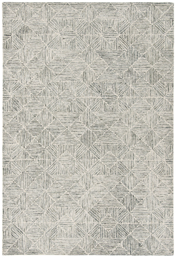 Safavieh Abstract Hand-Tufted 6X8 Wool Rug In Green Ivory — Modern Geometric Abstract, Plush 1/2" Pile Durability ABT763Y-68