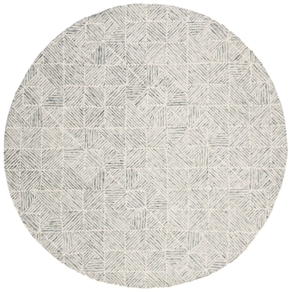 Safavieh Abstract Hand-Tufted 6X8 Wool Rug In Green Ivory — Modern Geometric Abstract, Plush 1/2" Pile Durability ABT763Y-68