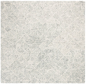 Safavieh Abstract Hand-Tufted 6X8 Wool Rug In Green Ivory — Modern Geometric Abstract, Plush 1/2" Pile Durability ABT763Y-68