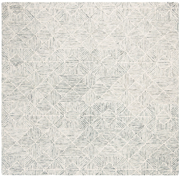 Safavieh Abstract Hand-Tufted 6X8 Wool Rug In Green Ivory — Modern Geometric Abstract, Plush 1/2" Pile Durability ABT763Y-68