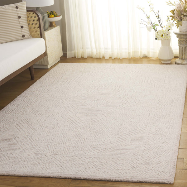 Safavieh Abstract Elegant Handcrafted Area Rug - Luxurious Modern Design For Stylish Living Space Decor Beige Wool Pile Abt777b-8