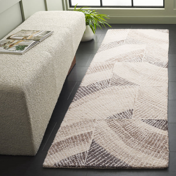 Safavieh Abstract Modern Area Rug - Hand-tufted Wool With Earthy Tones For Stylish Home Décor & Comfort Ivory ,Brown Wool Pile Abt778a-6