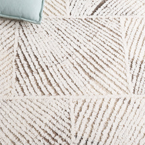 Safavieh Abstract Elegant Hand-tufted Area Rug - Luxurious Wool Pile Runner For Modern Home Décor & Comfort Ivory ,Brown Wool Pile Abt778a-5