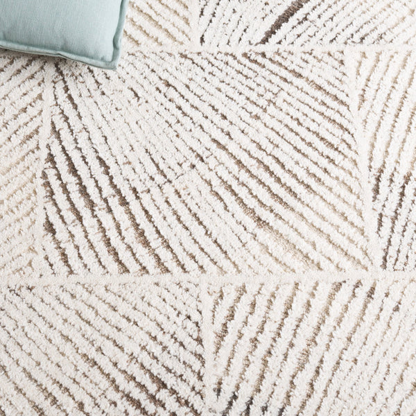 Safavieh Abstract Elegant Hand-tufted Area Rug - Luxurious Wool Pile Runner For Modern Home Décor & Comfort Ivory ,Brown Wool Pile Abt778a-5