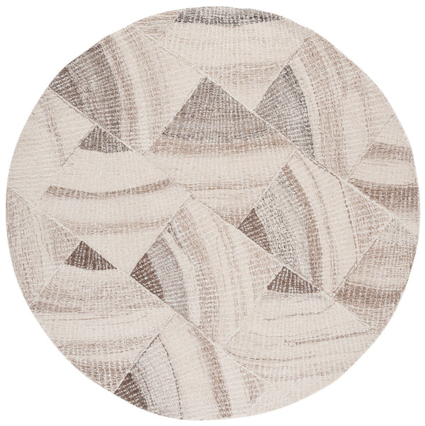 Safavieh Abstract Elegant Hand-tufted Area Rug - Luxurious Wool Pile Runner For Modern Home Décor & Comfort Ivory ,Brown Wool Pile Abt778a-6r