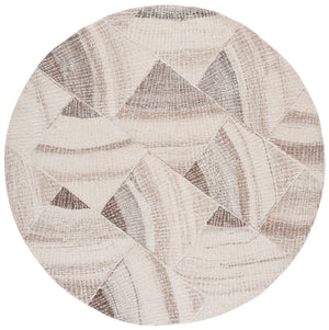 Safavieh Abstract Modern Area Rug - Hand-tufted Wool With Earthy Tones For Stylish Home Décor & Comfort Ivory ,Brown Wool Pile Abt778a-6