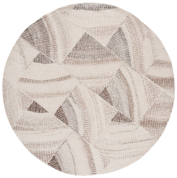 Safavieh Abstract Modern Area Rug - Hand-tufted Wool With Earthy Tones For Stylish Home Décor & Comfort Ivory ,Brown Wool Pile Abt778a-6