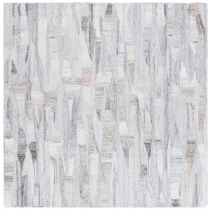 Safavieh Abstract 878 Hand Tufted Modern Rug Beige / Brown 6' x 6' Square
