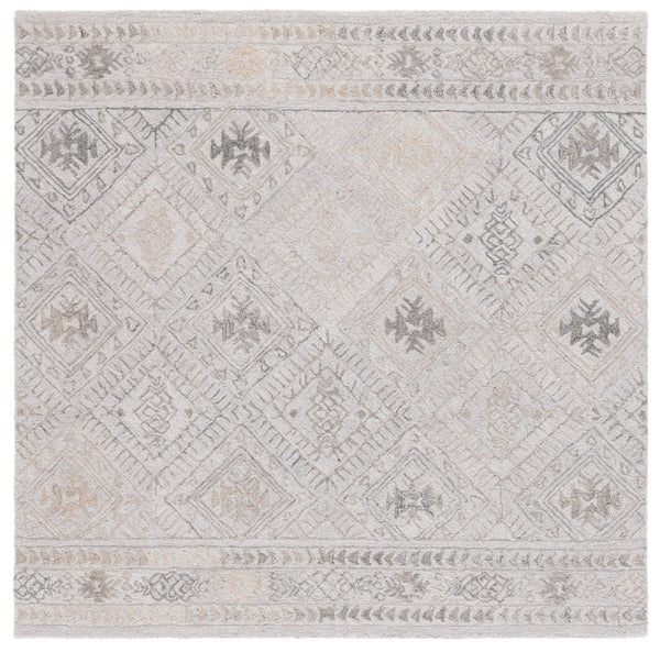 Safavieh Abstract 880 Hand Tufted Modern Rug Grey / Beige 6' x 6' Square