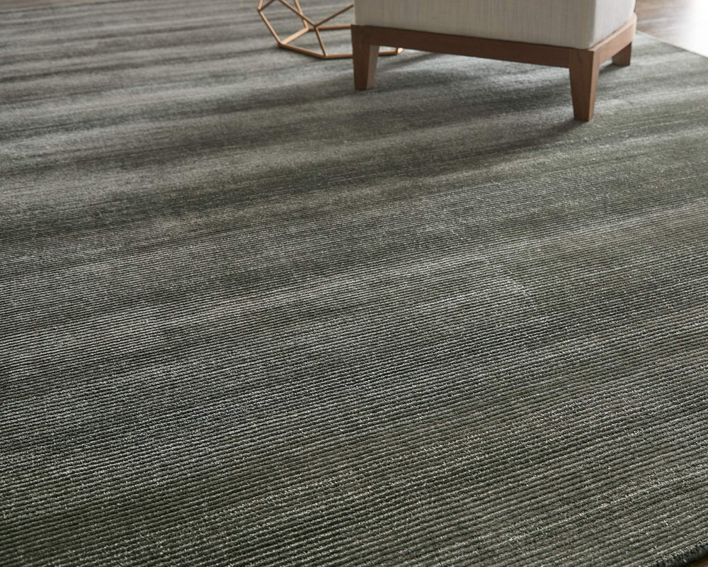 Feizy Rugs Abbott Handwoven Cut and Loop Pile Solid Black Area Rug for Modern Living Spaces ABT8A24FCHL000E10