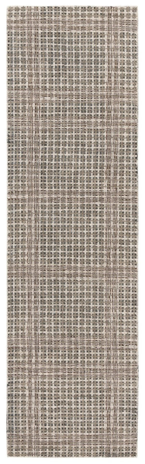 Safavieh Abstract Hand Tufted Wool Cotton Runner Geometric Hallway Rug in Warm Grey Tones Beige 2'-3" x 8'-0" ABT927B-28