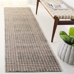 Safavieh Abstract Hand Tufted Wool Cotton Runner Geometric Hallway Rug in Warm Grey Tones Beige 2'-3" x 8'-0" ABT927B-28