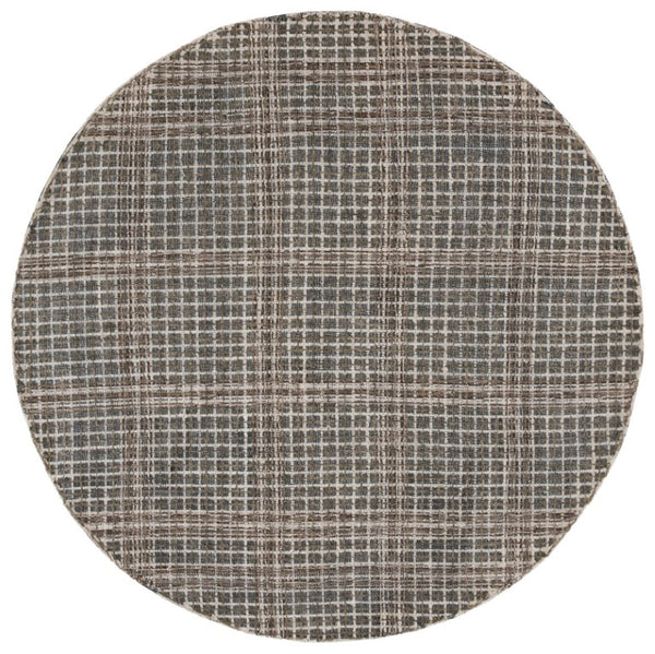 Safavieh Abstract Hand Tufted Wool Cotton Runner Geometric Hallway Rug in Warm Grey Tones Beige 6'-0" x 6'-0" - R ABT927B-6R